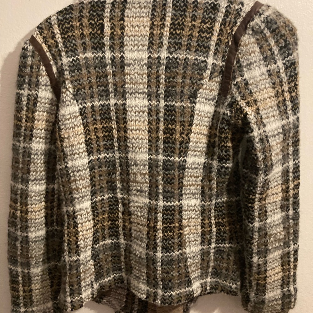 Y2k FREE PEOPLE PLAID SWEATER WITH BUCKLES - Picture 4 of 7